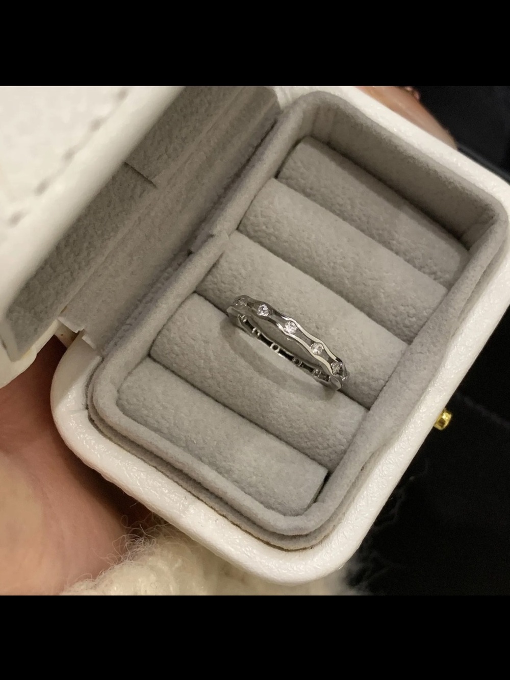2425-93 925 Sterling Silver Adjustable Cubic Zirconia Eternity Band Ring
